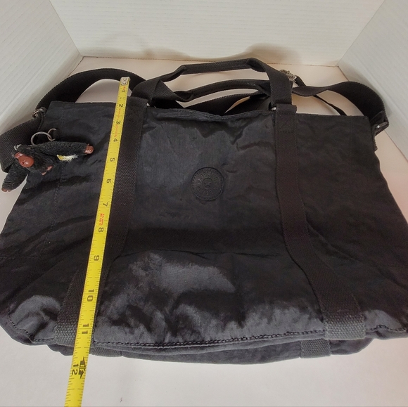 Kipling Adara Tote Crossbody Bag Large Purse Black with Furry Signature Monkey - Picture 11 of 14